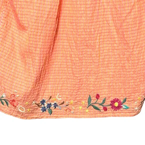 JOHNNY WAS Olinda Puff Sleeve Effortless Embroidered Lightweight Floral Blouse - Picture 11 of 13